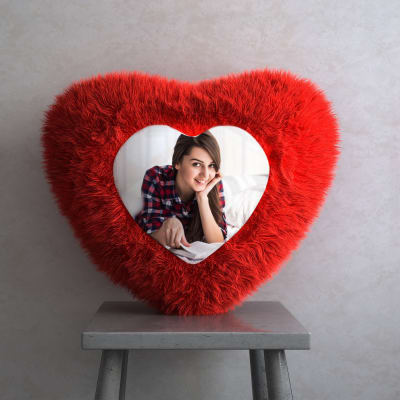 Heart shaped hot sale pillow with picture