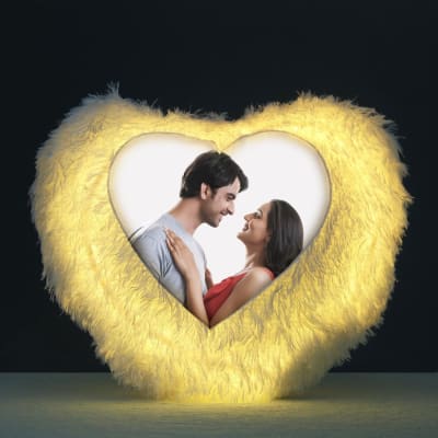 Send Glory Of Love Personalised Led Cushion Gift Online, Rs.3299 |  FlowerAura