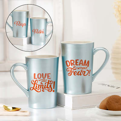 Personalized Love And Dream Tall Mug For Couple - Set Of 2