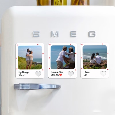 Personalized Love Story Fridge Magnet Trio