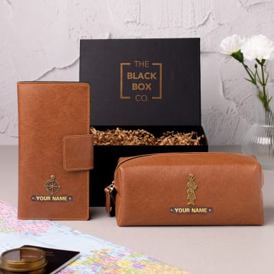 Personalized Marvellous Travel Wallet And Pouch Combo