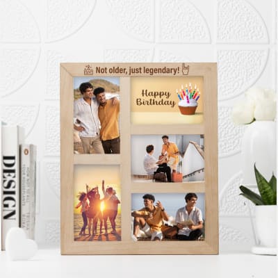 Personalized Not Older Just Legendary Birthday Collage Photo Frame