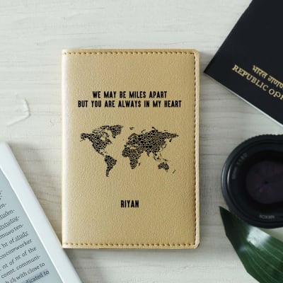 Buy/Send Personalized Passport Cover in Beige Online | IGP | M11109456