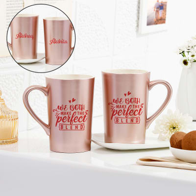 Personalized Perfect Blend Couples Coffee Mug - Set Of 2