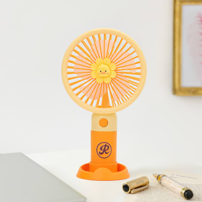 Personalized Portable Hand Fan - Orange