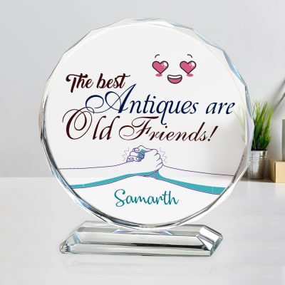 Personalized Round Crystal for Friend: Gift/Send Friendship Day Gifts  Online M11116069