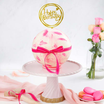 Pink Chocolate Pinata Ball Cake for Birthday (750 Grams)