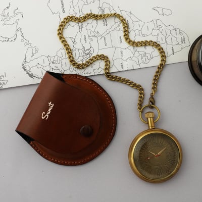 Pocket Watch In Personalized Leather Pouch: Gift/Send Bhaidooj Gifts Online L11149109 |IGP.com
