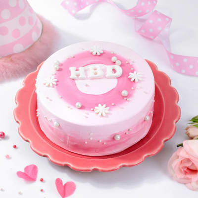 Pretty in Pink Birthday Cake