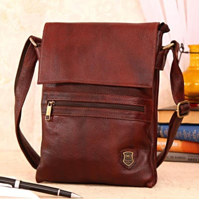 Pure Leather Maroon Sling Bag: Gift/Send Fashion and Lifestyle Gifts ...