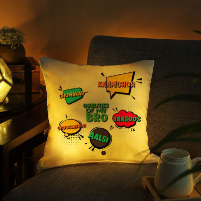 Buy/Send Qualities Of My Brother LED Satin Cushion Online | IGP ...