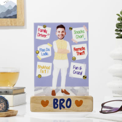 Quirky Personalized Bro Photo Stand Caricature