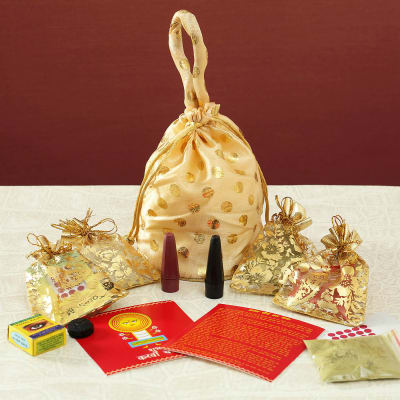 Rajasthani Meena Work Thali, Karwa, Chalni with Puja Needs: Gift/Send ...