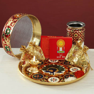 pooja thali of karwa chauth