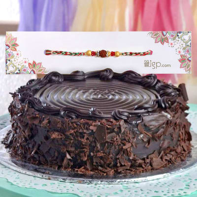 Rakhi with Chocolate Cake 500 gms: Gift/Send Rakhi Gifts Online ...