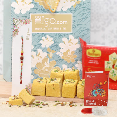 Rakhi with Soan Papdi Hamper