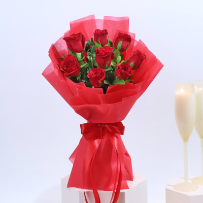 Valentines Day Flower Rose Artificial Flower Multi-valent Valentines Day Gift 1 rose bouquet pink