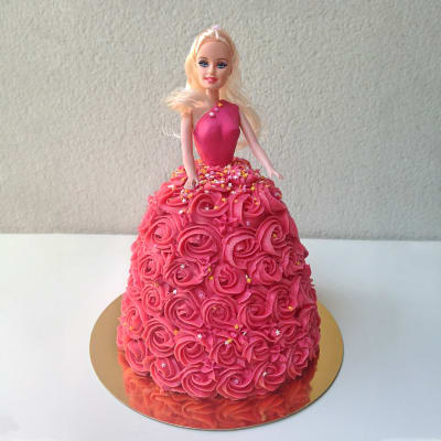 Fresh Cream Barbie Doll Cake | Trivandrum Cake House | Online Cake Shop in  Trivandrum