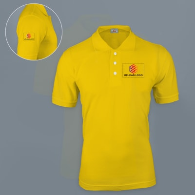 Ruffty Solids Cotton Polo T Shirt For Men Sunflower : Gift Send 