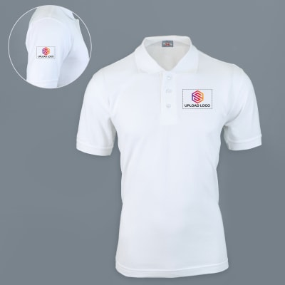 Ruffty Solids Cotton Polo T Shirt For Men White : Gift Send Business 