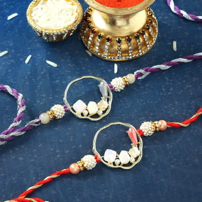 Semi Precious Stone Rakhi (Set of 2)