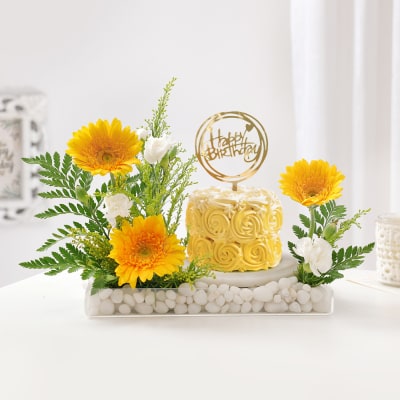 Serene Sunshine Birthday Arrangement