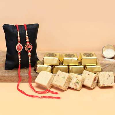 Set Of 2 Rakhi with Mewa Bites