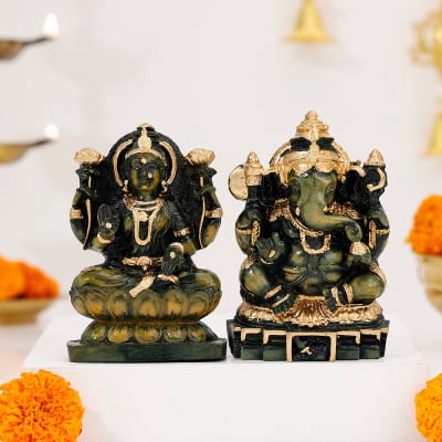 Set of Ganesha and Laxmi Idols