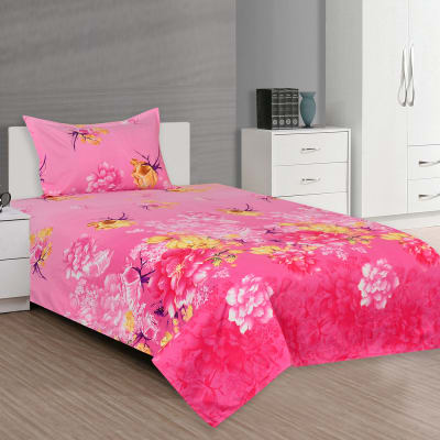single bed sheet with cushion cover