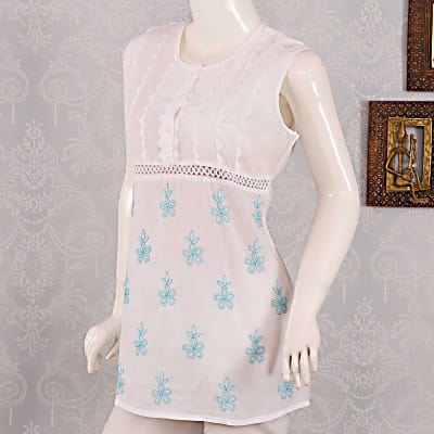 chikan top embroidery