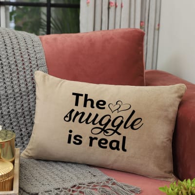 Snuggle Is Real Velvet Cushion: Gift/Send Home Gifts Online JVS1189050 ...