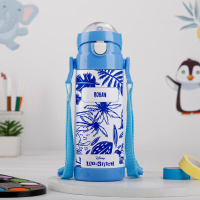 Stitch And Lilo - Vaccum Bottle - Personalized - Blue