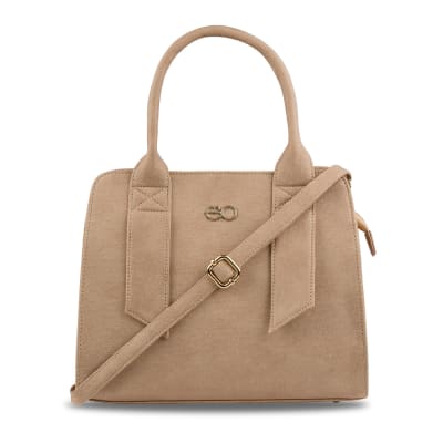 beige satchel handbag