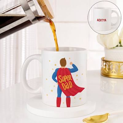 thumbnail image 2 of Personalised Super Dad Stainless Steel Mug 2 of 14