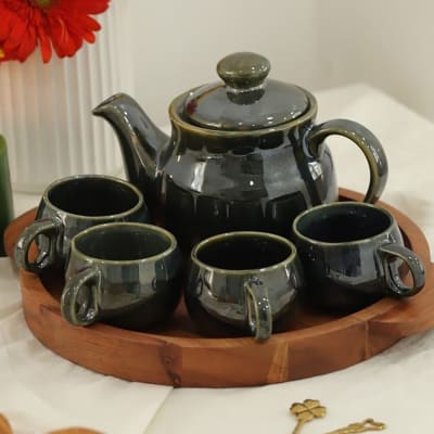 Buy/Send Teapot And Cup Set With Serving Tray Ceramic Online | IGP ...
