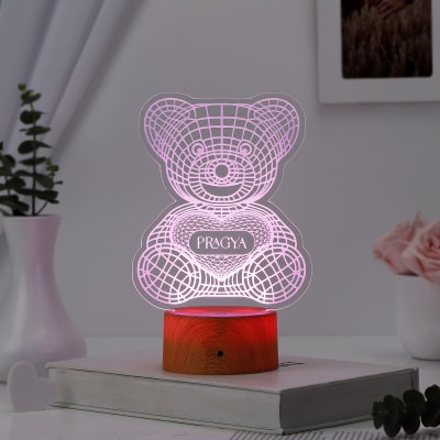 Teddy Bear Love Personalized LED Lamp