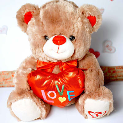 Teddy Holding Love Heart Soft Toy: Gift/Send Toys and Games Gifts ...