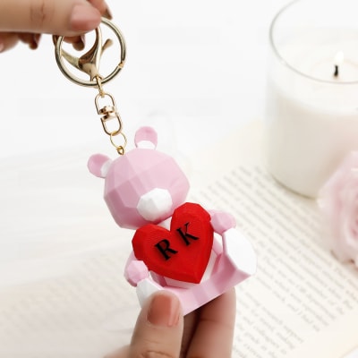 Teddy Love Personalized 3D Keychain