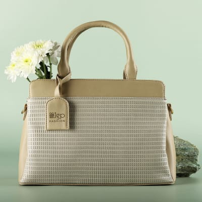 Textured Beige Satchel For Women: Gift/Send Fashion and Lifestyle Gifts ...