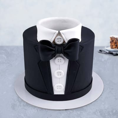 Black Tuxedo with Bow Tie Cake Topper | Zazzle