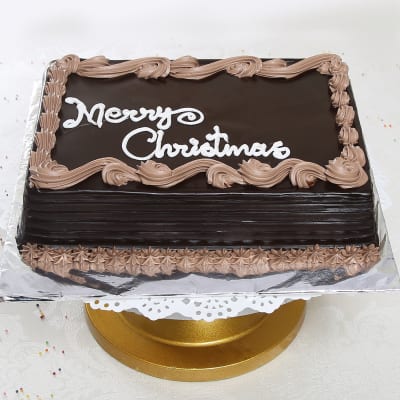 Two Kg Square Chocolate Cake Gift Send Christmas Gifts Online