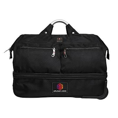 Buy/Send Unisex Double Decker Duffle Trolley Bag Black Online