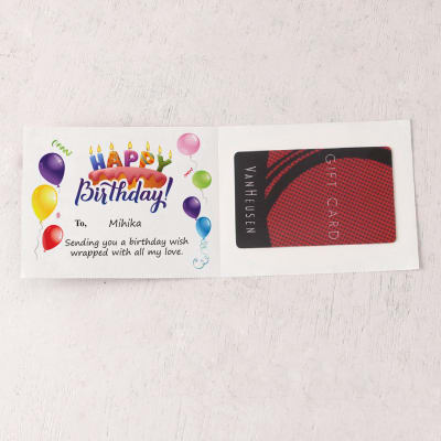 Van Heusen 500 Inr Personalized Birthday Gift Card