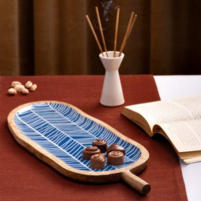 Wooden Platter - Leaf - Single Piece