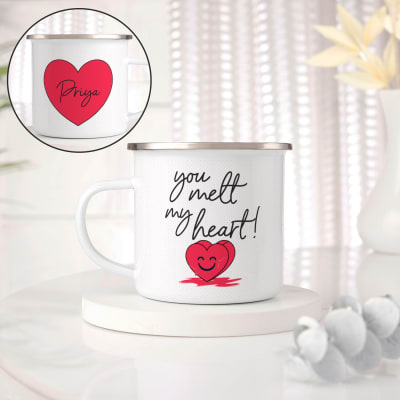 You Melt My Heart Personalized Enamel Mug