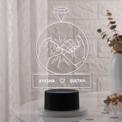 Yours Forever Personalized LED Lamp - Black Base