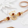 Auspicious Ganesha Rudraksha Rakhi With CZ Stones
