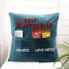 Buy Best Boyfriend Ever - Personalized Velvet Pocket Cushion - Blue