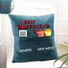 Best Boyfriend Ever - Personalized Velvet Pocket Cushion - Blue Online