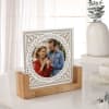 Gift Blossoming Love Personalized Acrylic Frame With Wooden Base